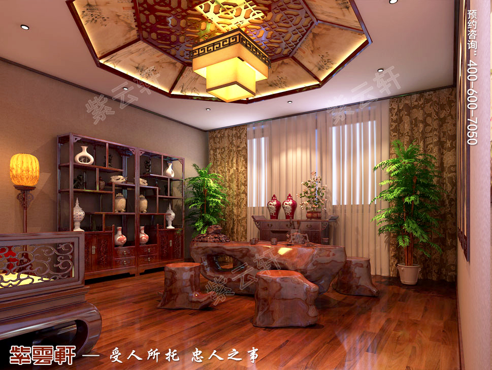 古典中式風(fēng)格別墅<a href=http://www.disposabletattoopen.com/chashizhs/ target=_blank class=infotextkey>茶室裝修效果圖</a>