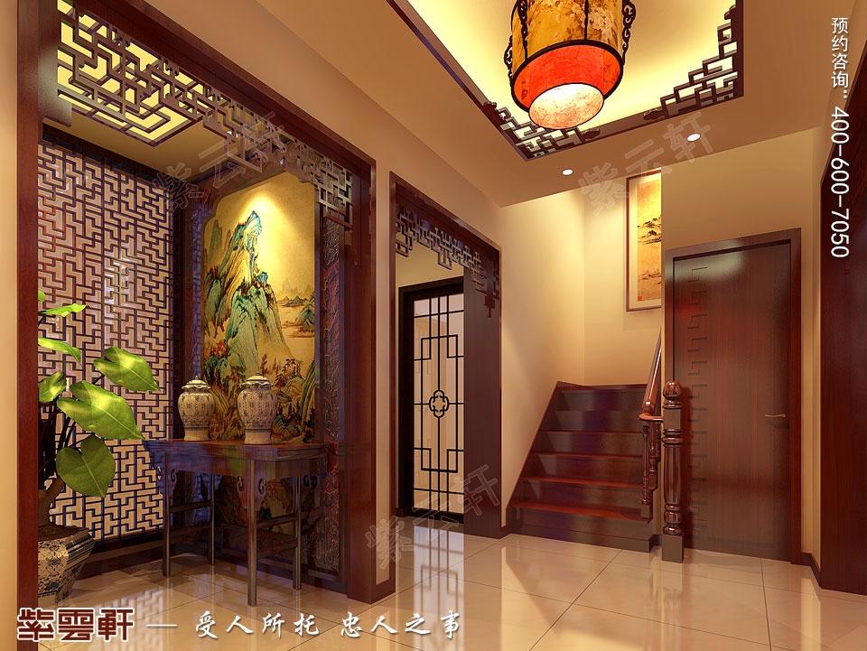 簡(jiǎn)約<a href=http://www.disposabletattoopen.com/gudianzhongshi/ target=_blank class=infotextkey>古典中式風(fēng)格</a>別墅玄關(guān)效果圖