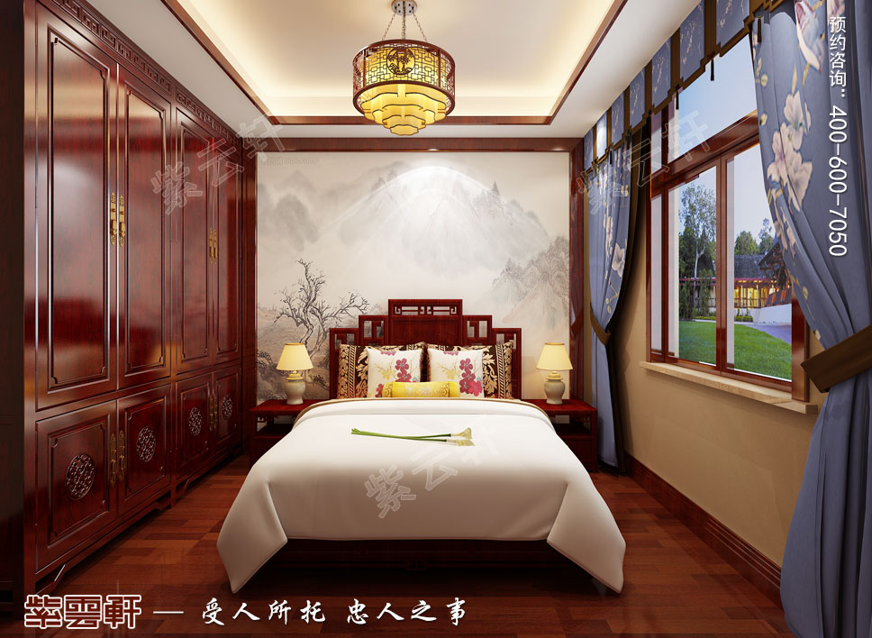 客臥簡約古典<a href=http://www.disposabletattoopen.com/ target=_blank class=infotextkey>中式效果圖</a>