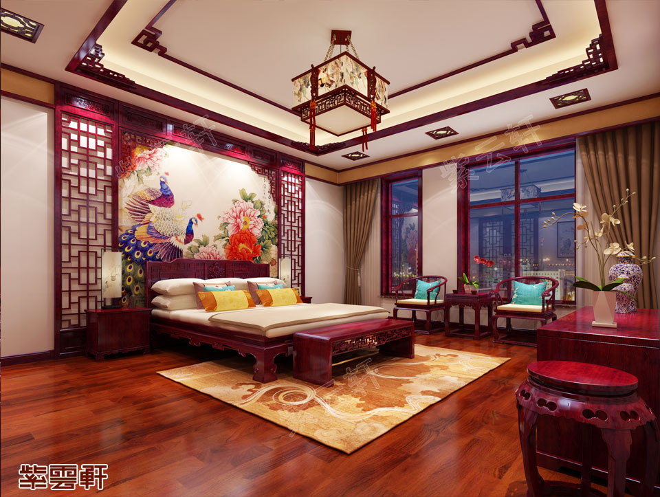 中式<a href=http://www.disposabletattoopen.com/woshi/ target=_blank class=infotextkey>臥室裝修效果圖</a>