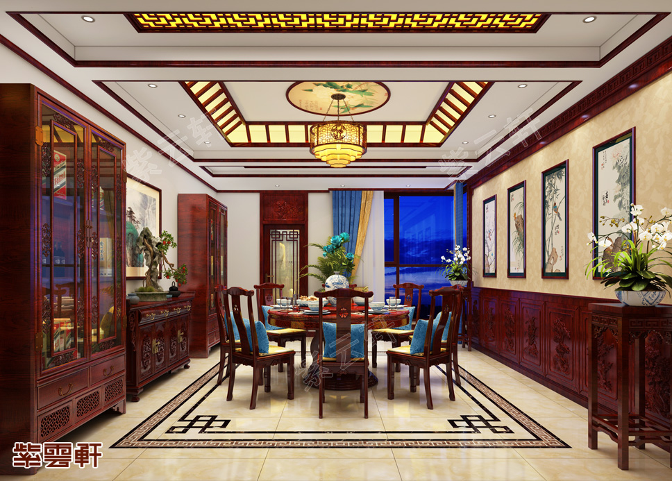 中式<a href=http://www.disposabletattoopen.com/canting/ target=_blank class=infotextkey>餐廳裝修效果圖</a>