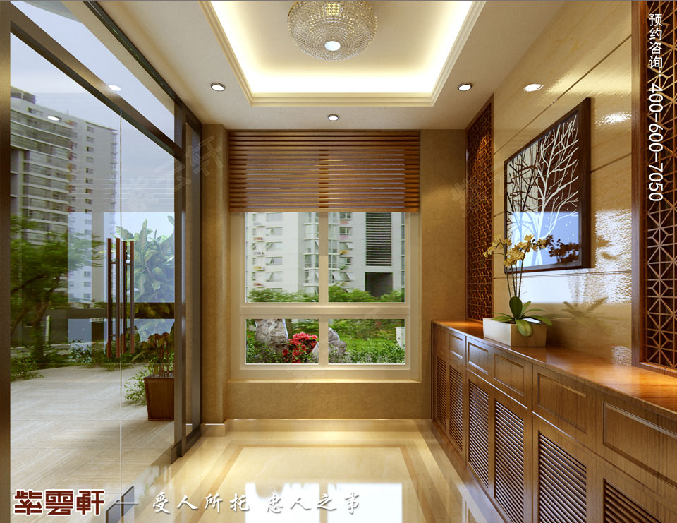 門廳現(xiàn)代<a href=http://www.disposabletattoopen.com/xinzhongshi/ target=_blank class=infotextkey>新中式風(fēng)格</a>裝修