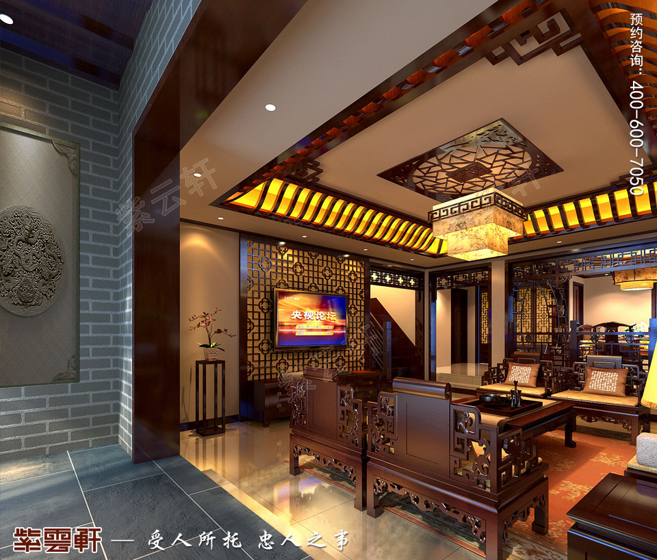 復(fù)式樓<a href=http://www.disposabletattoopen.com/xiandaizhongshi/ target=_blank class=infotextkey>現(xiàn)代中式風(fēng)格</a>客廳裝修效果圖