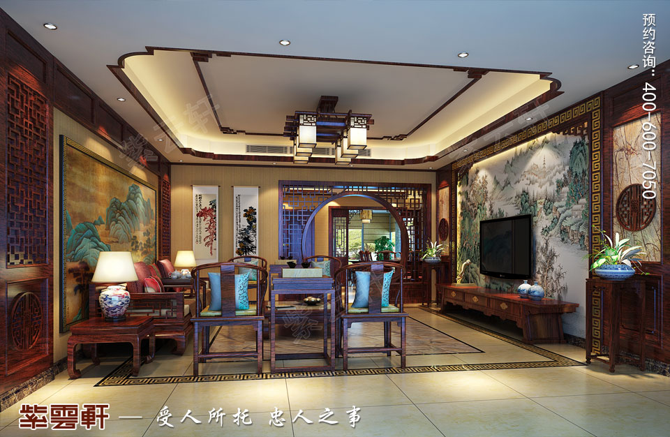 復(fù)式樓簡約古典中式<a href=http://www.disposabletattoopen.com/keting/ target=_blank class=infotextkey>客廳裝修效果圖</a>