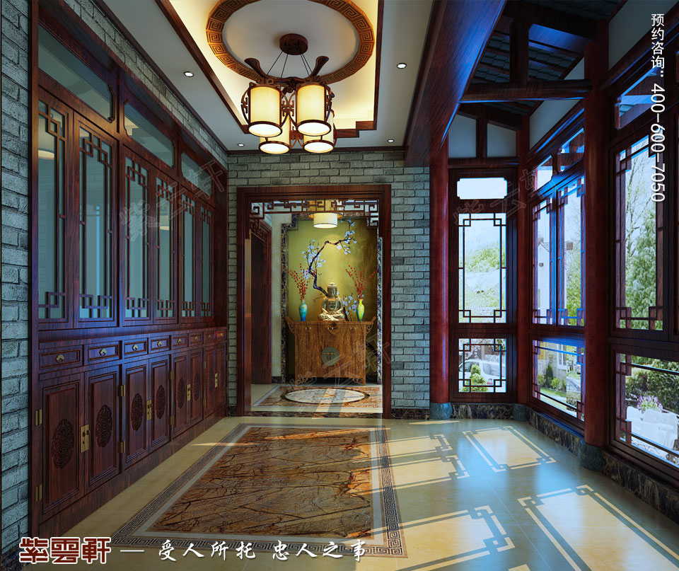 復(fù)式樓簡約古典中式<a href=http://www.disposabletattoopen.com/xuanguanzhs/ target=_blank class=infotextkey>玄關(guān)裝修效果圖</a>