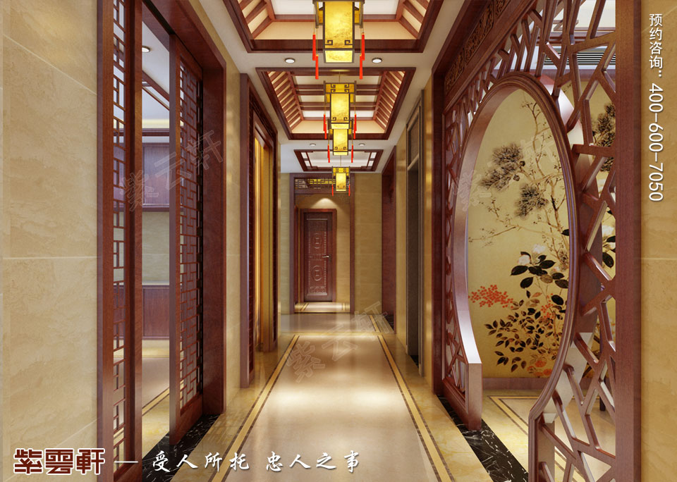 豪宅過(guò)道<a href=http://www.disposabletattoopen.com/gudianzhongshi/ target=_blank class=infotextkey>古典中式風(fēng)格</a>裝修