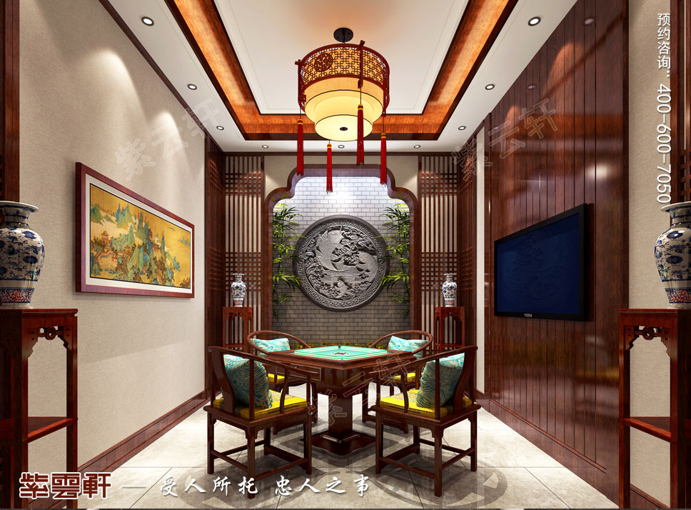 棋牌室現(xiàn)代中式風格裝修