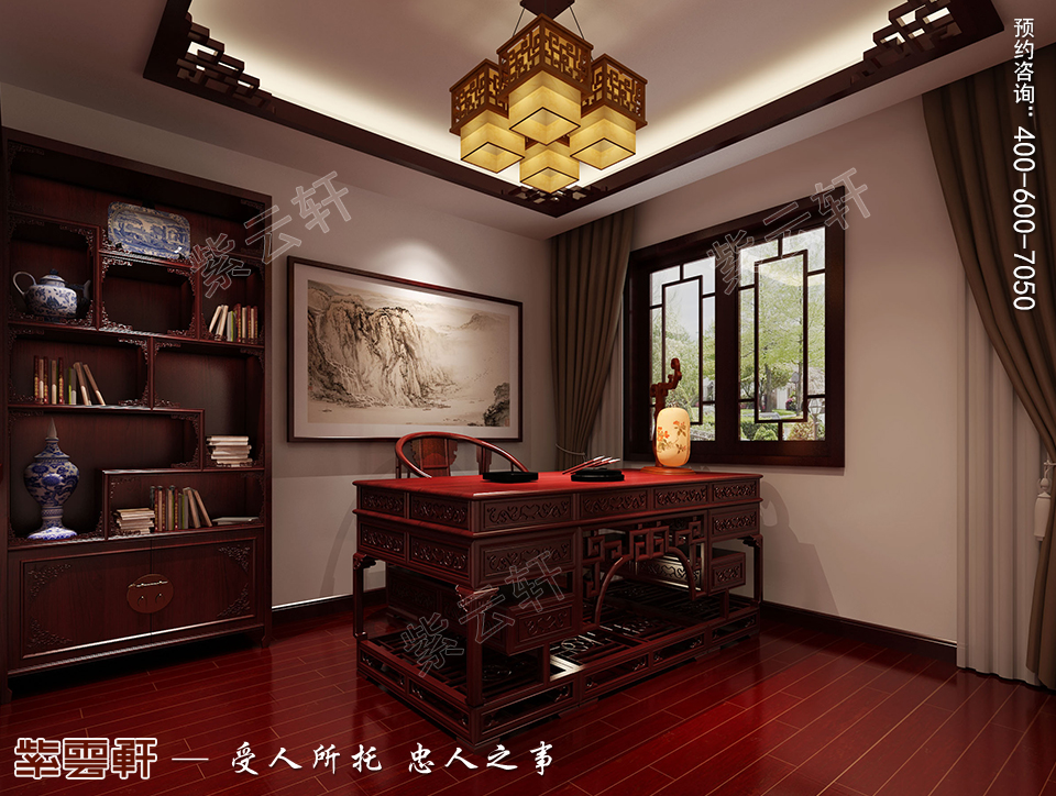 中式書房裝修，這書香氣質(zhì)要沖出屏幕了