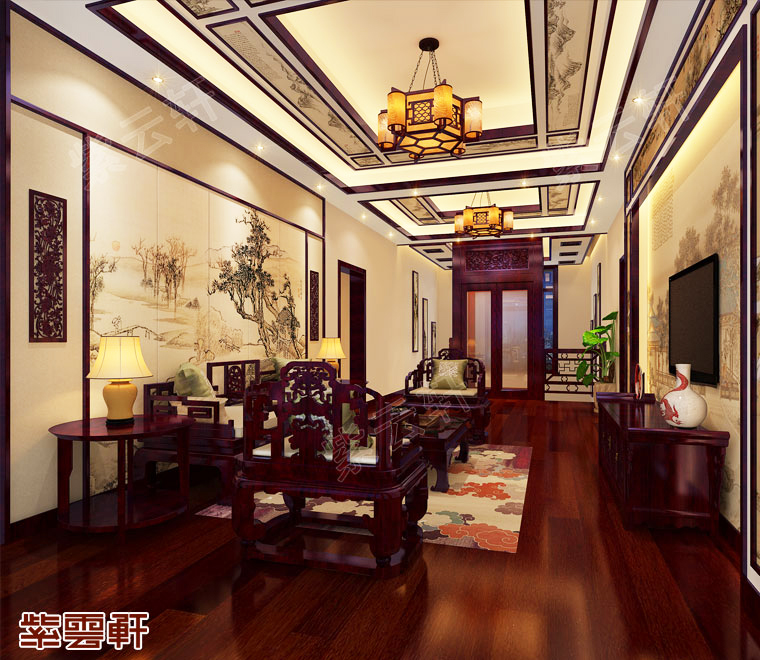 起居室<a href=http://www.disposabletattoopen.com/ target=_blank class=infotextkey>中式裝修效果圖</a>
