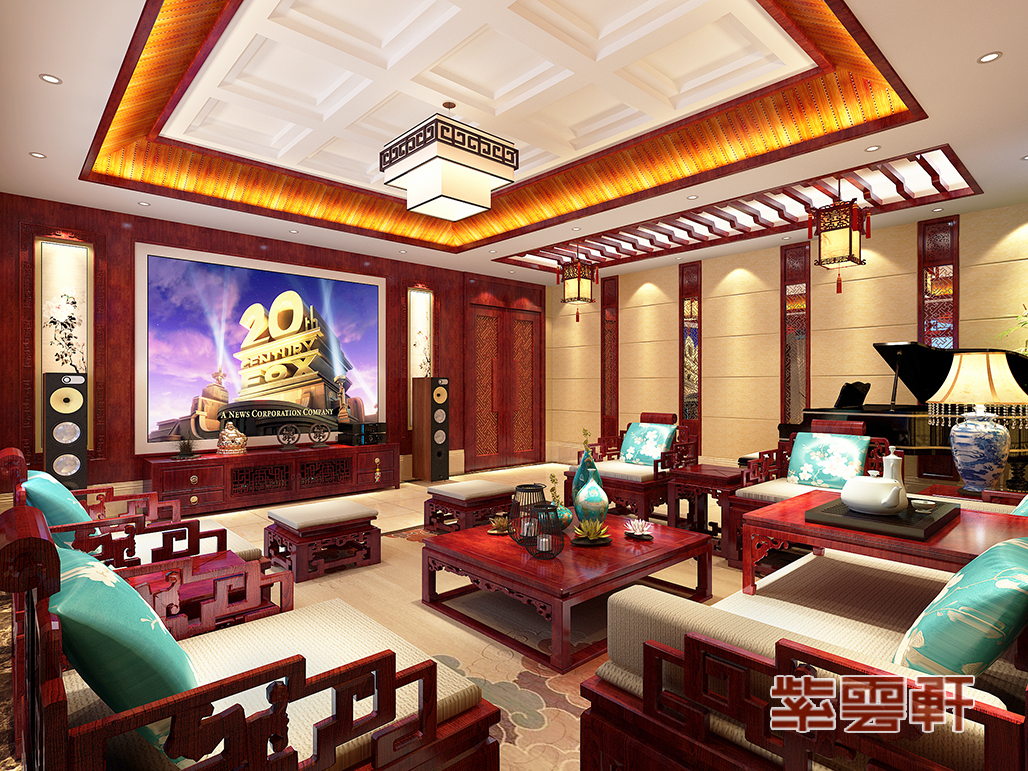 客廳<a href=http://www.disposabletattoopen.com/ target=_blank class=infotextkey>中式風(fēng)格</a>裝修圖
