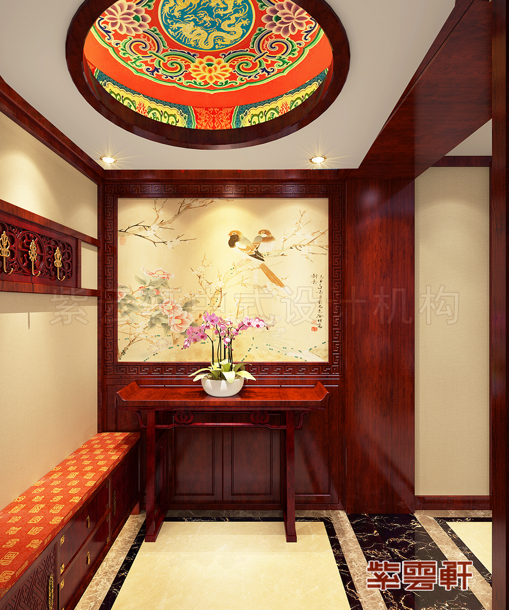 玄關(guān)<a href=http://www.disposabletattoopen.com/ target=_blank class=infotextkey>中式裝修效果圖</a>