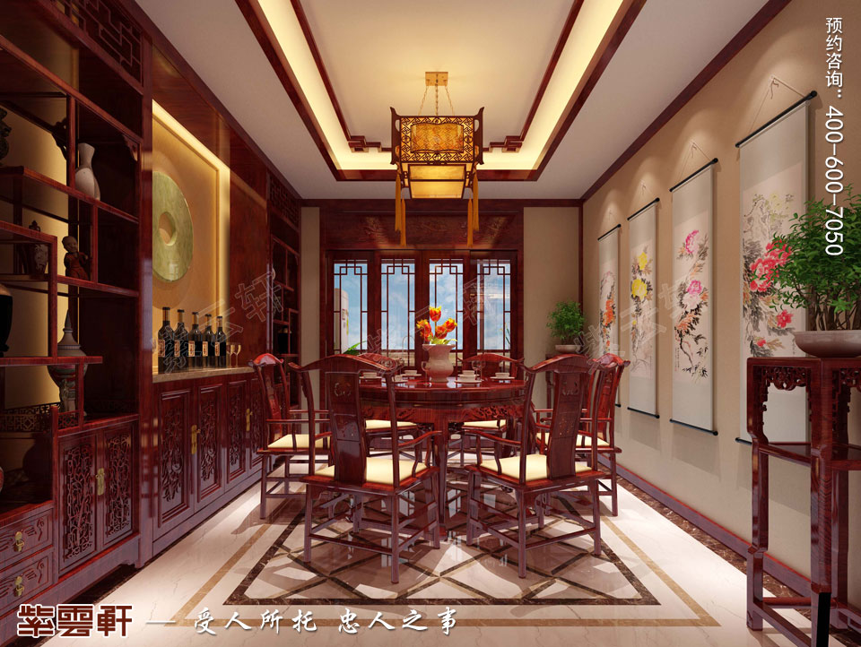 餐廳現(xiàn)代中式裝修效果圖