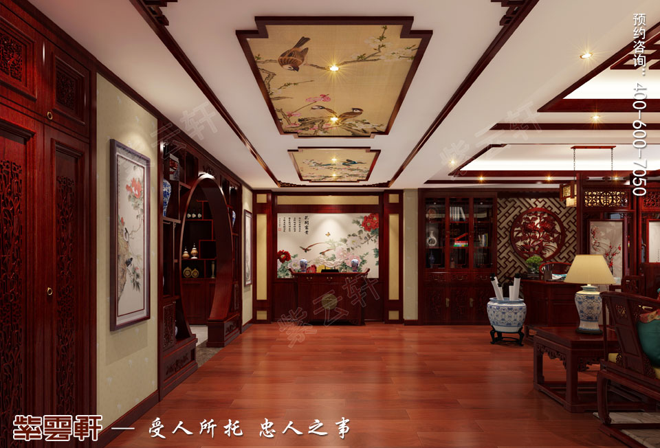 門廳仿古<a href=http://www.disposabletattoopen.com/ target=_blank class=infotextkey>中式裝修風(fēng)格</a>效果圖
