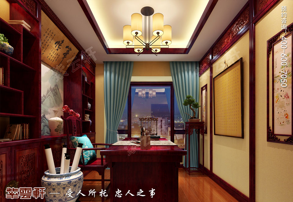 古典中式風格<a href=http://www.disposabletattoopen.com/shufangzhs/ target=_blank class=infotextkey>書房裝修效果圖</a>