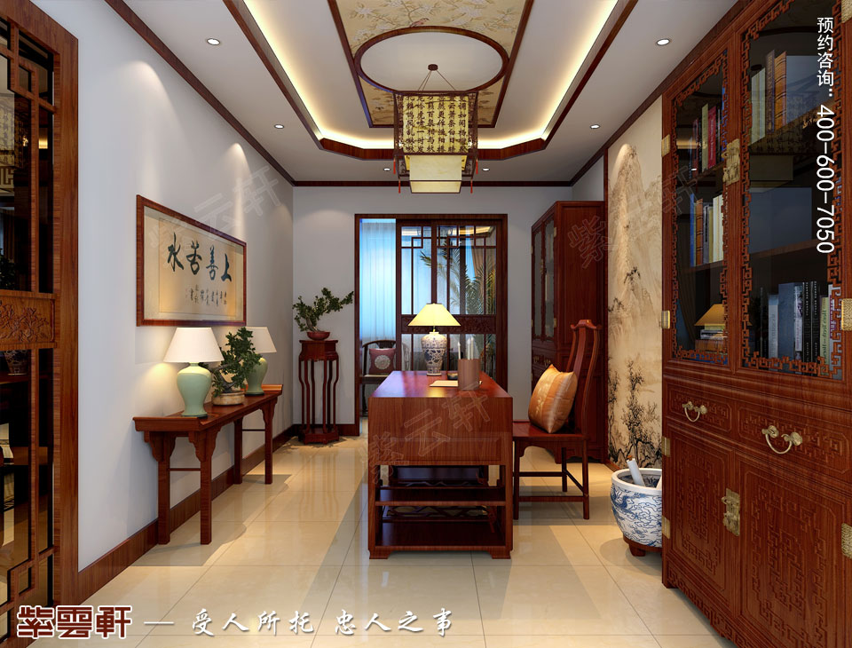 簡約古典中式風(fēng)格<a href=http://www.disposabletattoopen.com/shufangzhs/ target=_blank class=infotextkey>書房裝修效果圖</a>