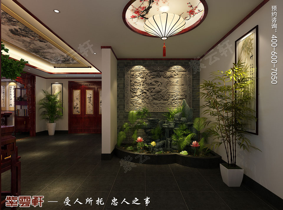 古典中式裝修設(shè)計(jì)私人會(huì)所門(mén)廳效果圖