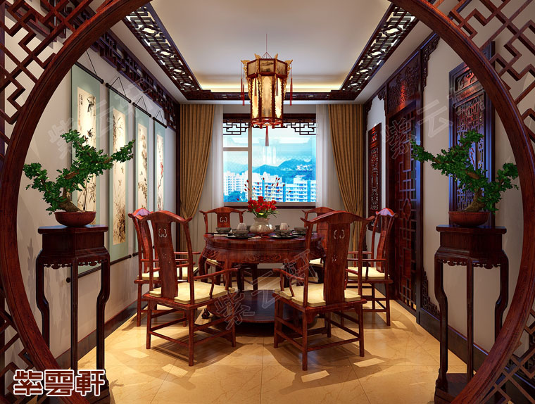 餐廳<a href=http://www.disposabletattoopen.com/ target=_blank class=infotextkey>中式風格</a>裝修效果圖
